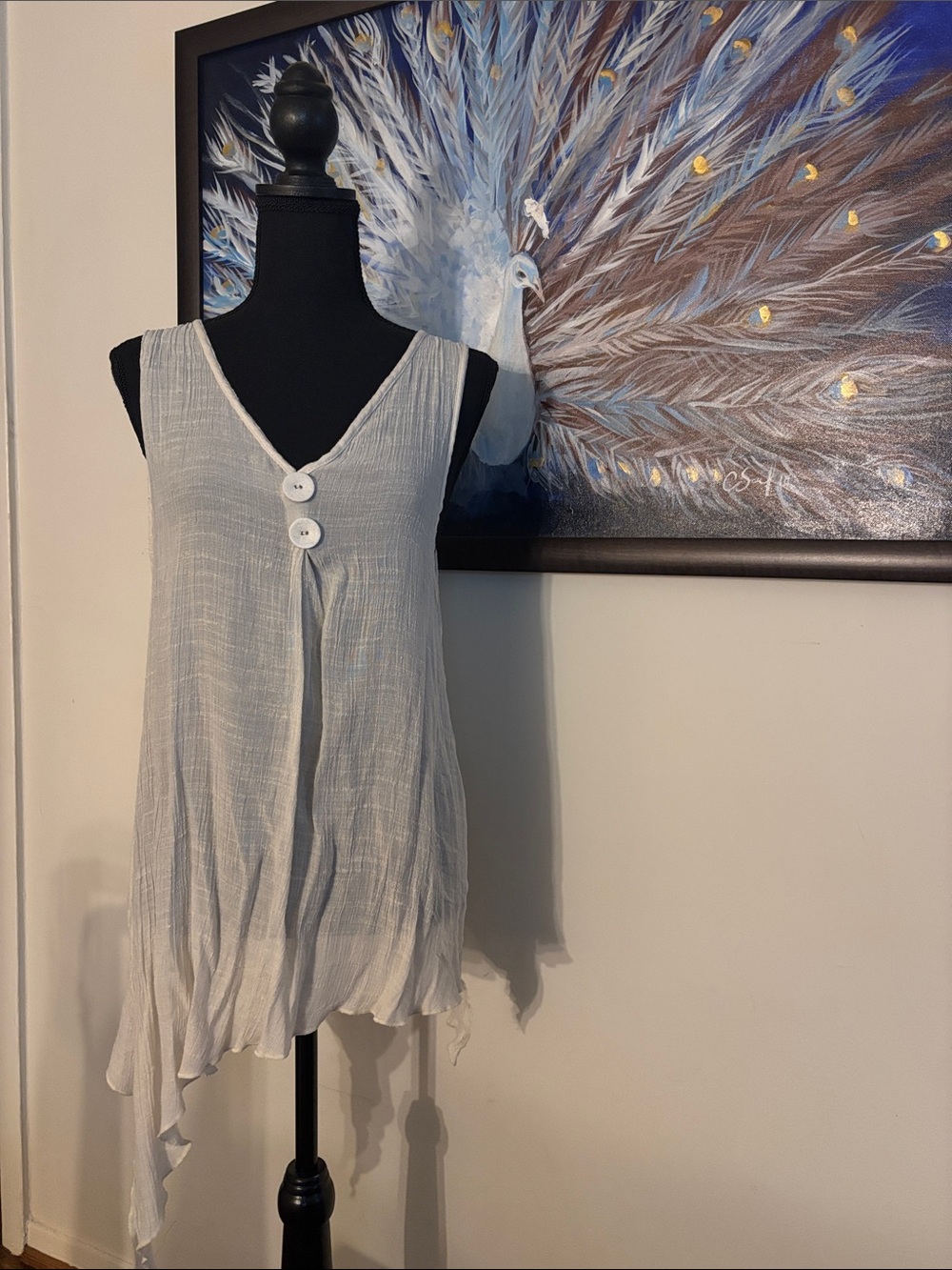 Pretty Angel Off White Asymmetrical Top M
